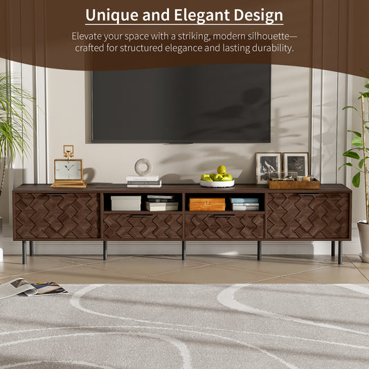 Modern Walnut TV Entertainment Unit