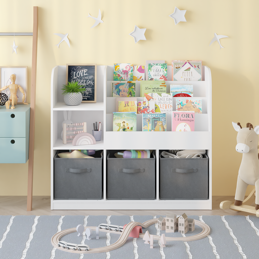 Grey Kids Storage Bookcase