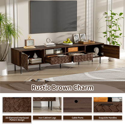 Modern Walnut TV Entertainment Unit