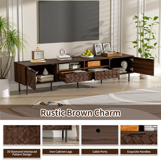 Modern Walnut TV Entertainment Unit