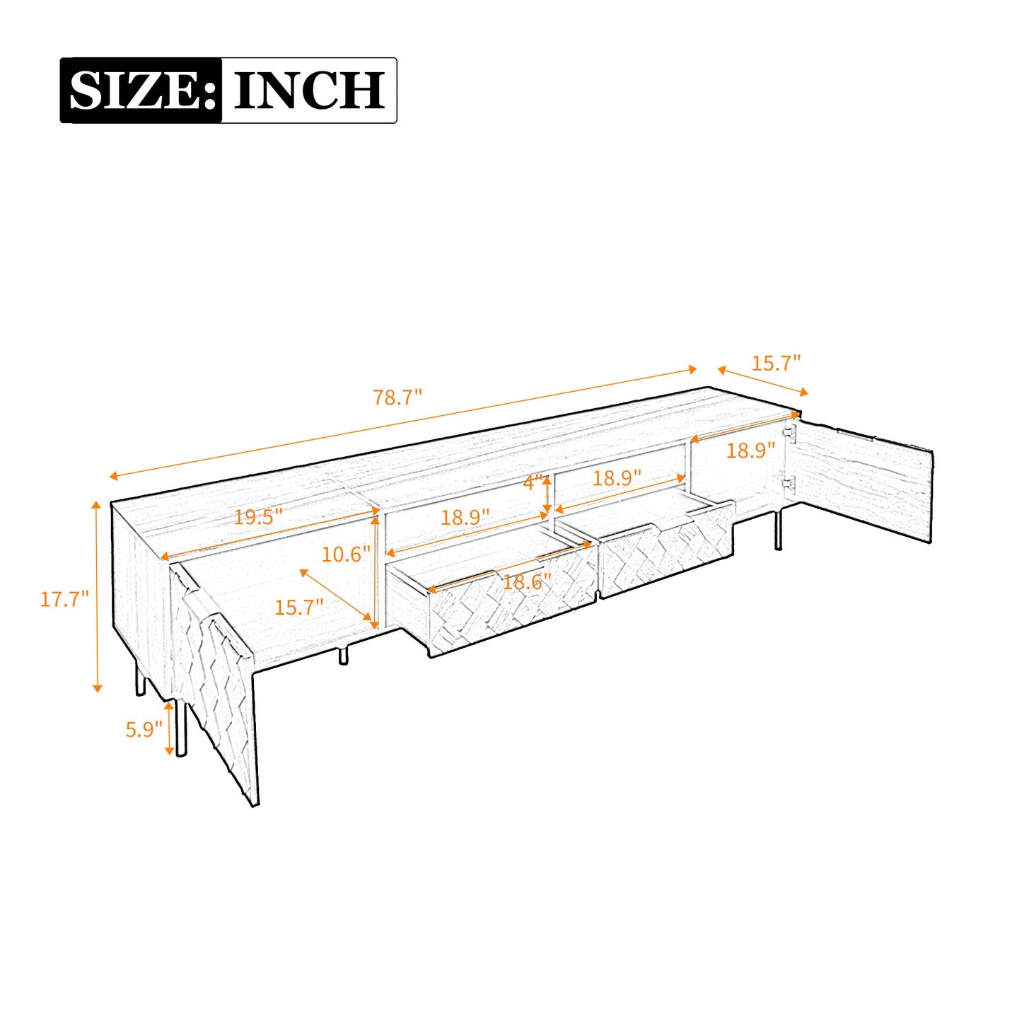Modern Walnut TV Entertainment Unit