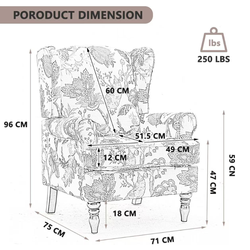 Patterned Accent Armchair
