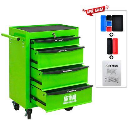 Green Rolling Tool Storage Cabinet