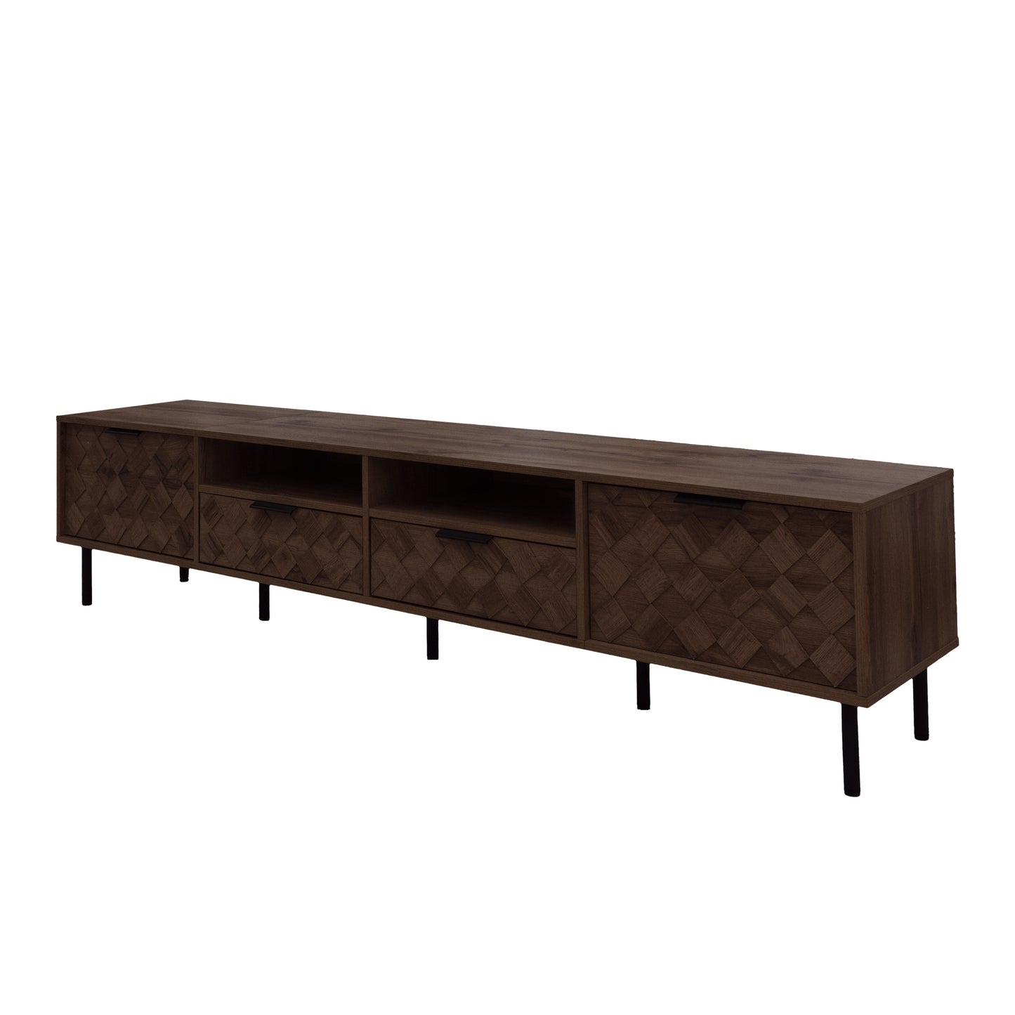 Modern Walnut TV Entertainment Unit