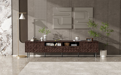 Modern Walnut TV Entertainment Unit