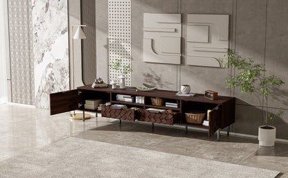 Modern Walnut TV Entertainment Unit