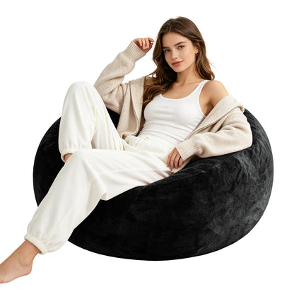 Large Round Black Bean Bag Chair