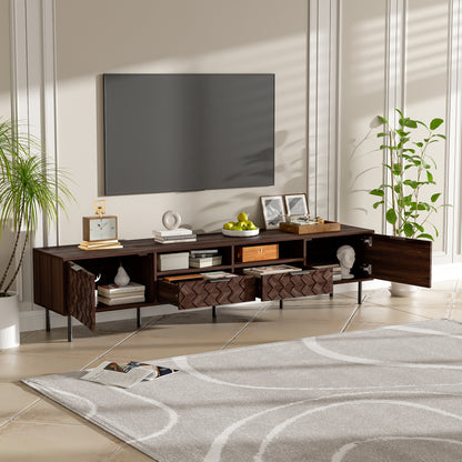 Modern Walnut TV Entertainment Unit