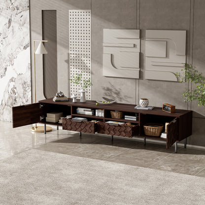 Modern Walnut TV Entertainment Unit