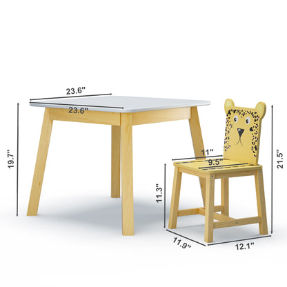 Kids Study Table and Animal Chair Set