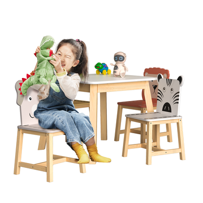 Kids Study Table and Animal Chair Set
