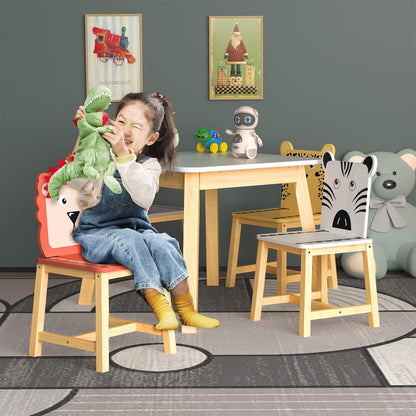 Kids Study Table and Animal Chair Set