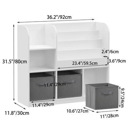 Grey Kids Storage Bookcase