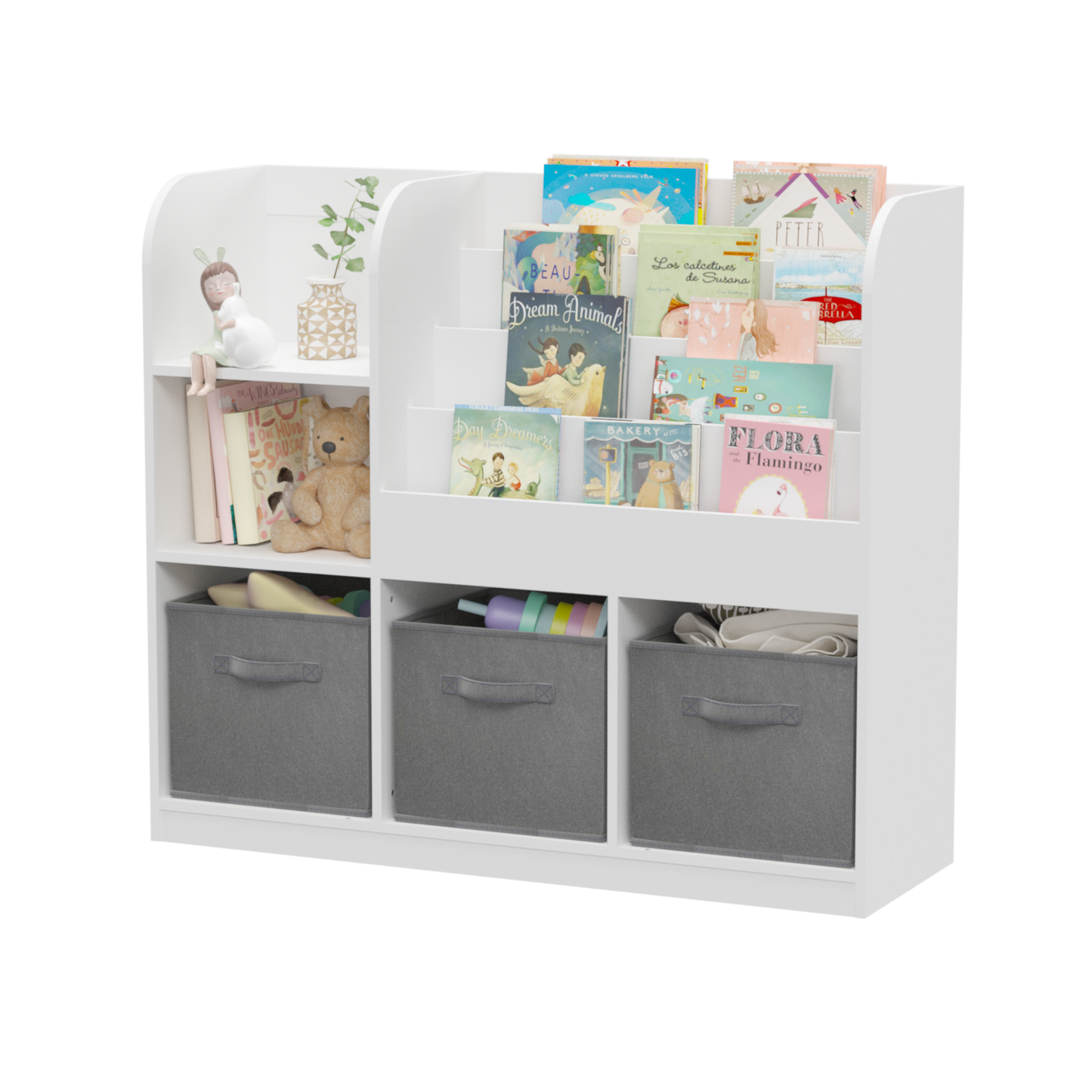 Grey Kids Storage Bookcase