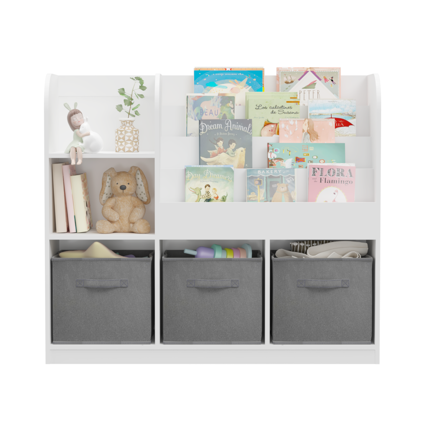 Grey Kids Storage Bookcase