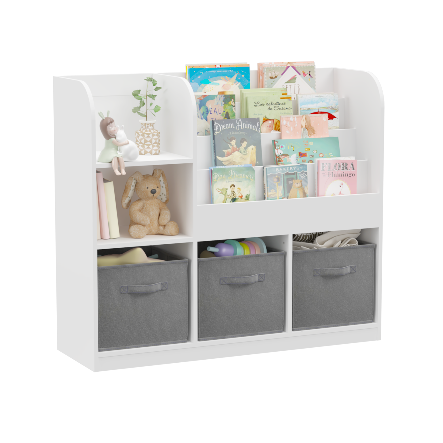 Grey Kids Storage Bookcase