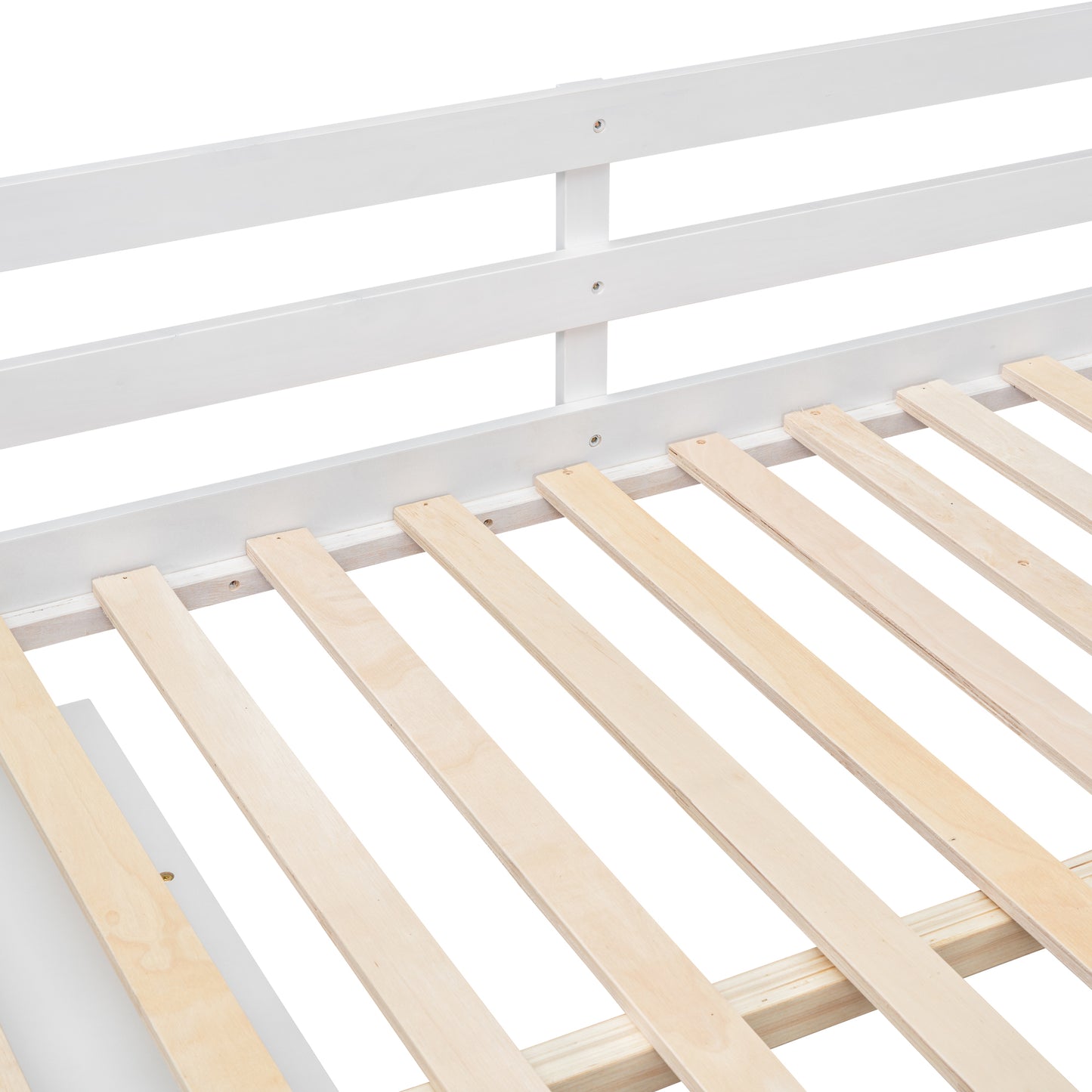 White Timber Loft Bed with Storage Desk