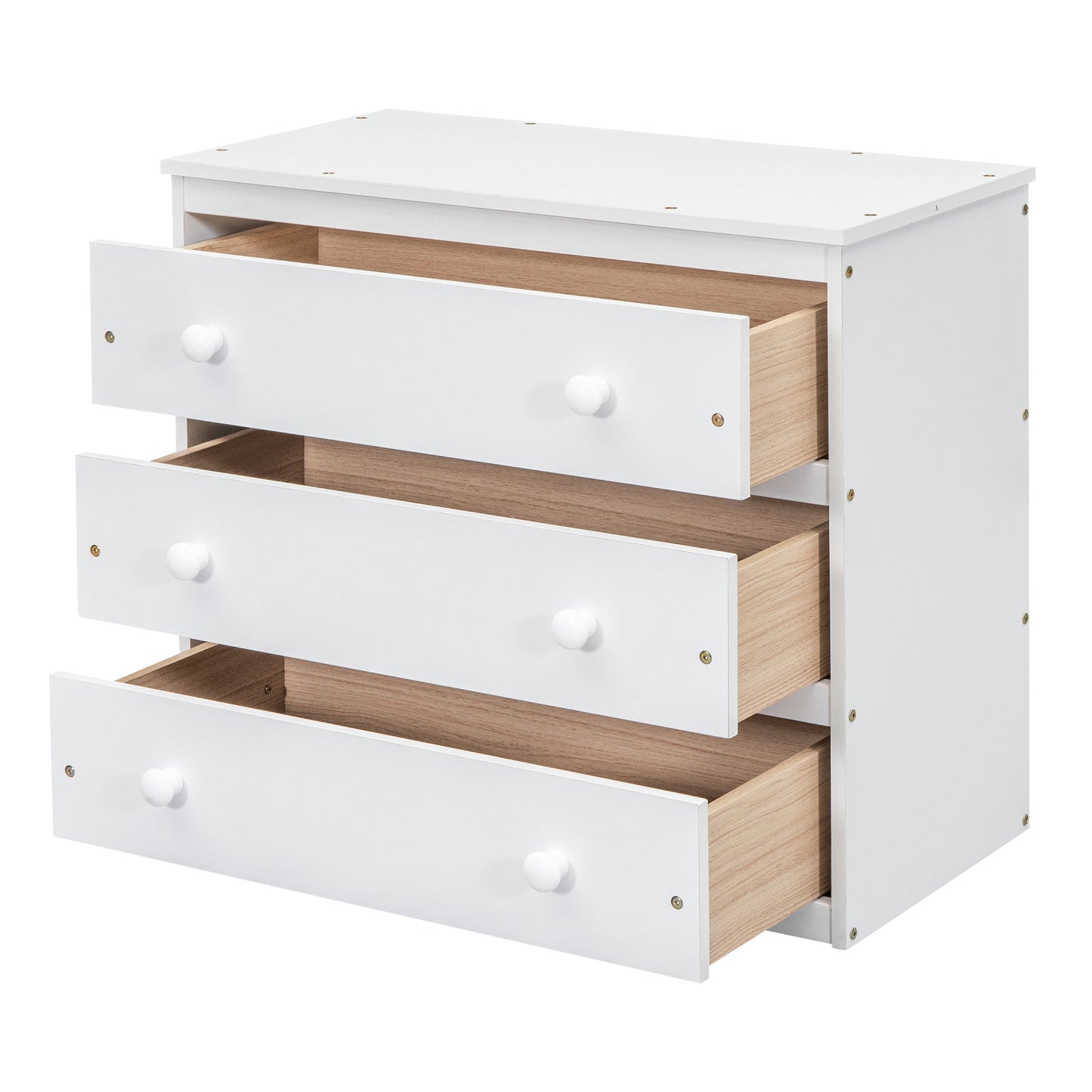 White Timber Loft Bed with Storage Desk