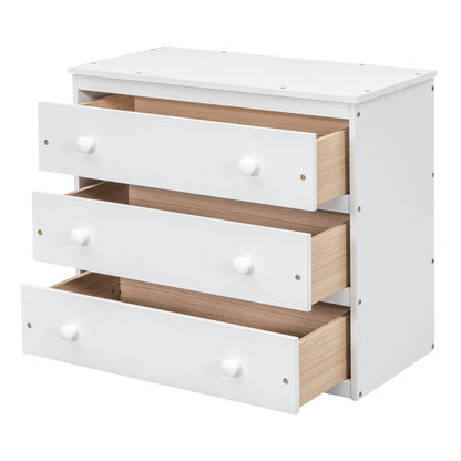 White Timber Loft Bed with Storage Desk