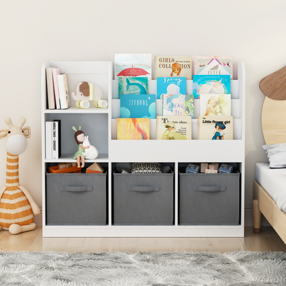 Grey Kids Storage Bookcase