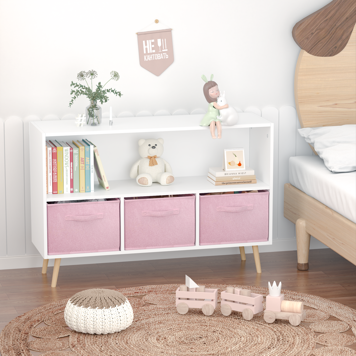Kids Storage Cabinet with Drawers