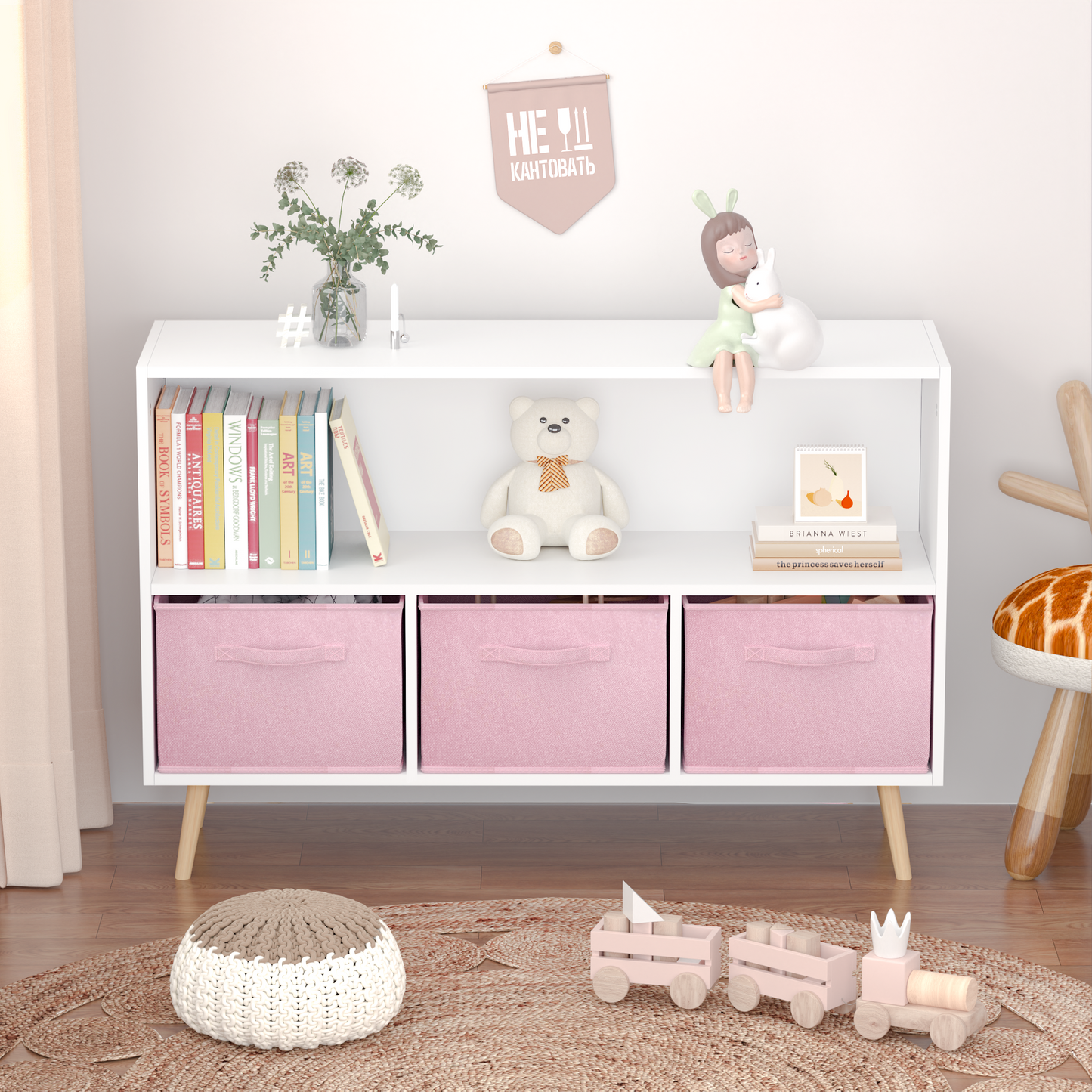 Kids Storage Cabinet with Drawers