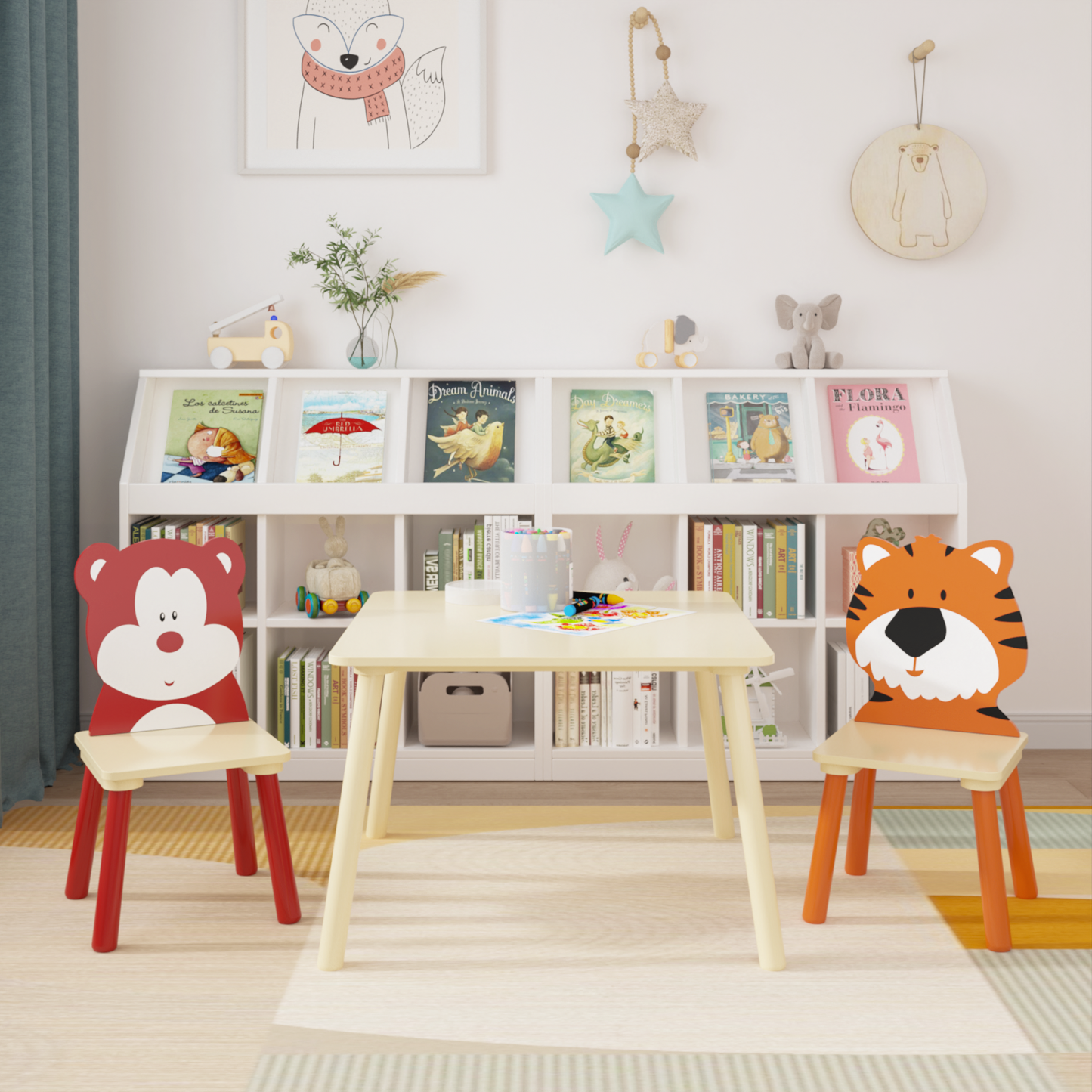Animal Kids Table and Chairs Set