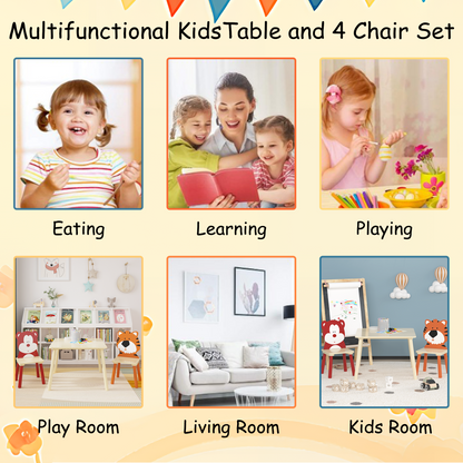 Animal Kids Table and Chairs Set