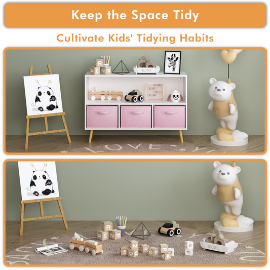 Kids Storage Cabinet with Drawers