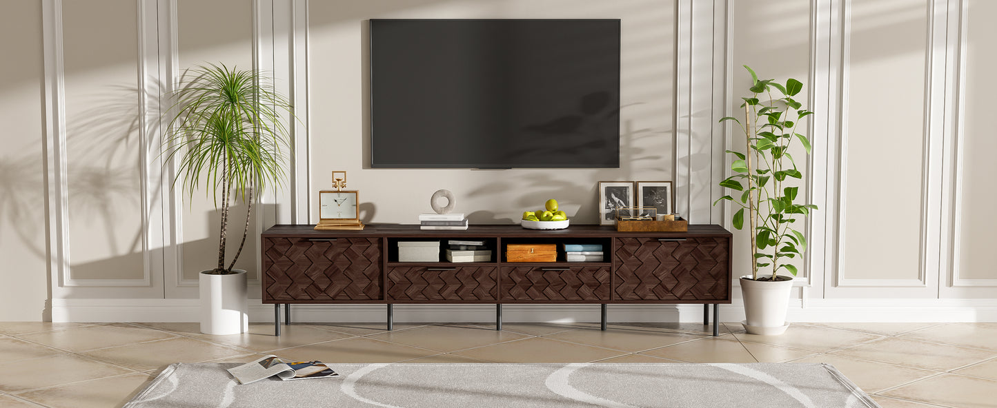 Modern Walnut TV Entertainment Unit