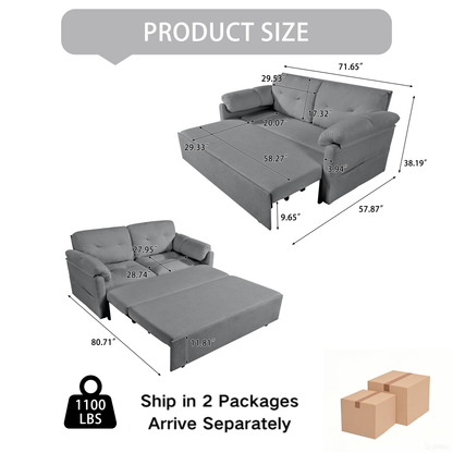 Grey Reversible Sleeper Sofa Chaise