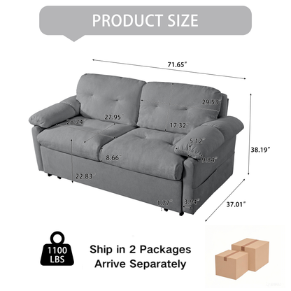 Grey Reversible Sleeper Sofa Chaise