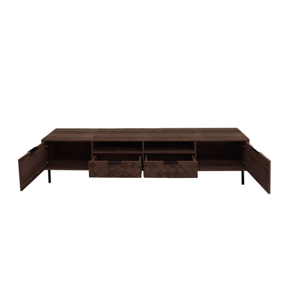 Modern Walnut TV Entertainment Unit