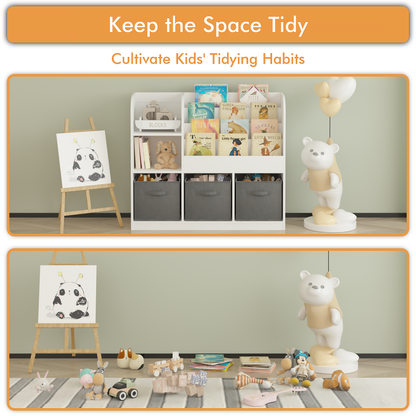 Grey Kids Storage Bookcase