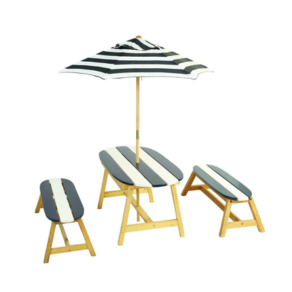 Kids Outdoor Picnic Table with Umbrella
