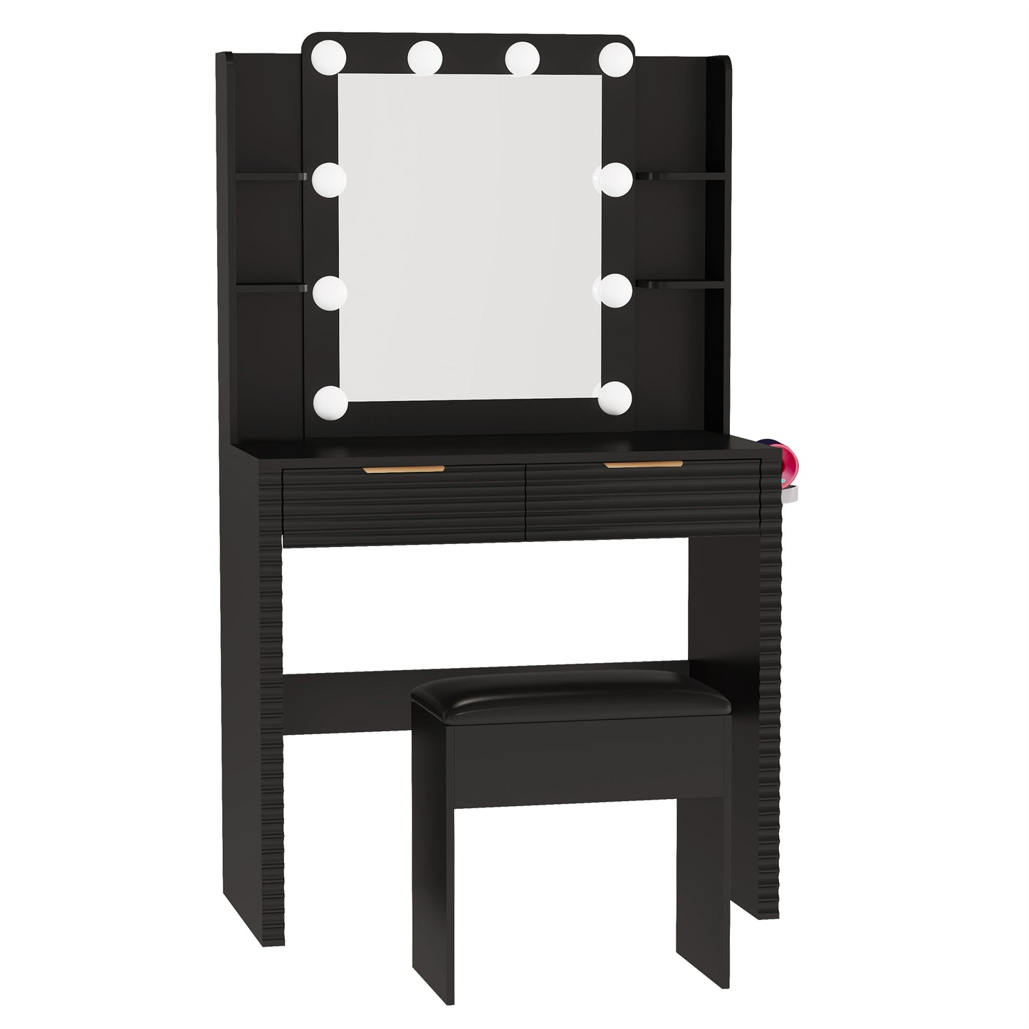 Hollywood Lighted Makeup Vanity Set with Stool