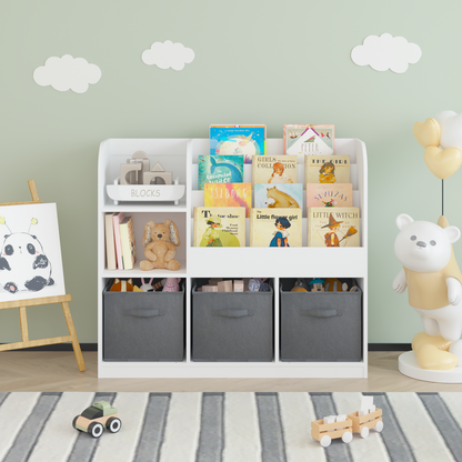 Grey Kids Storage Bookcase