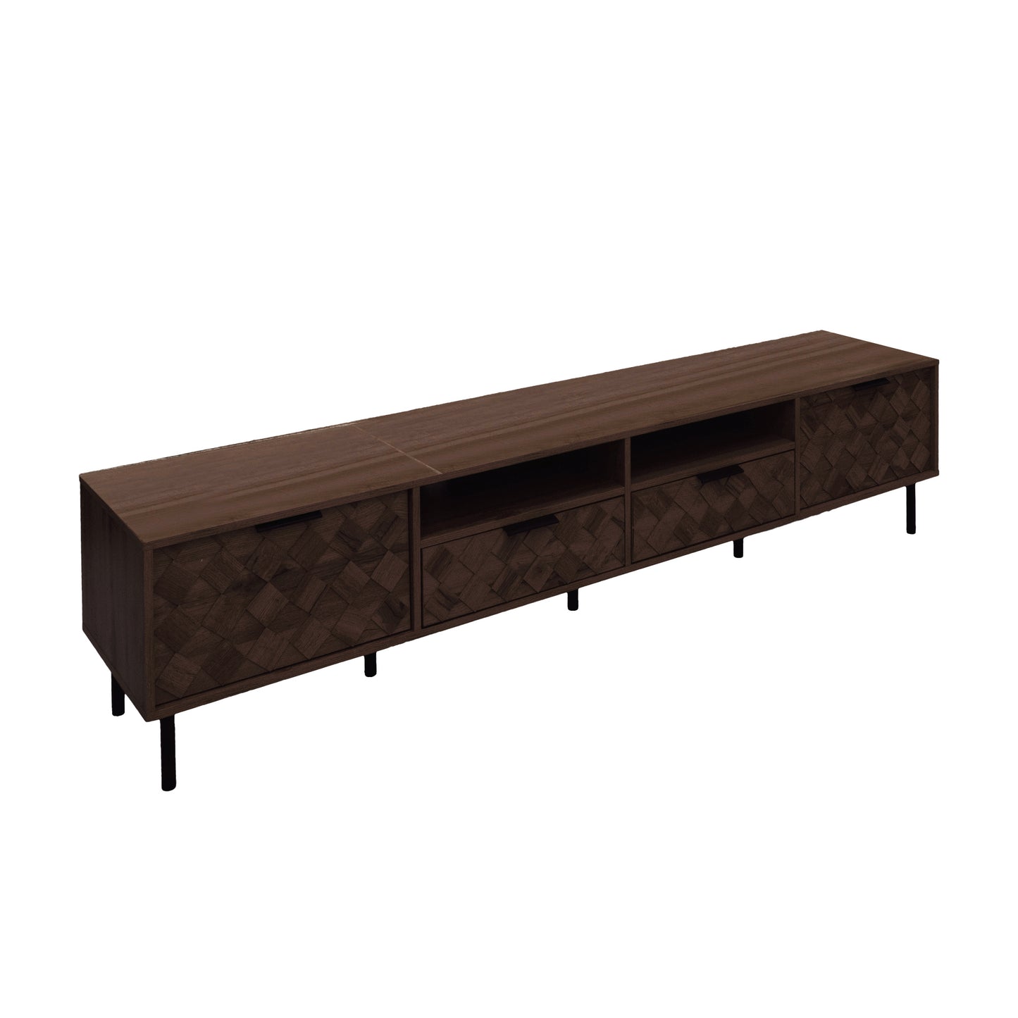 Modern Walnut TV Entertainment Unit