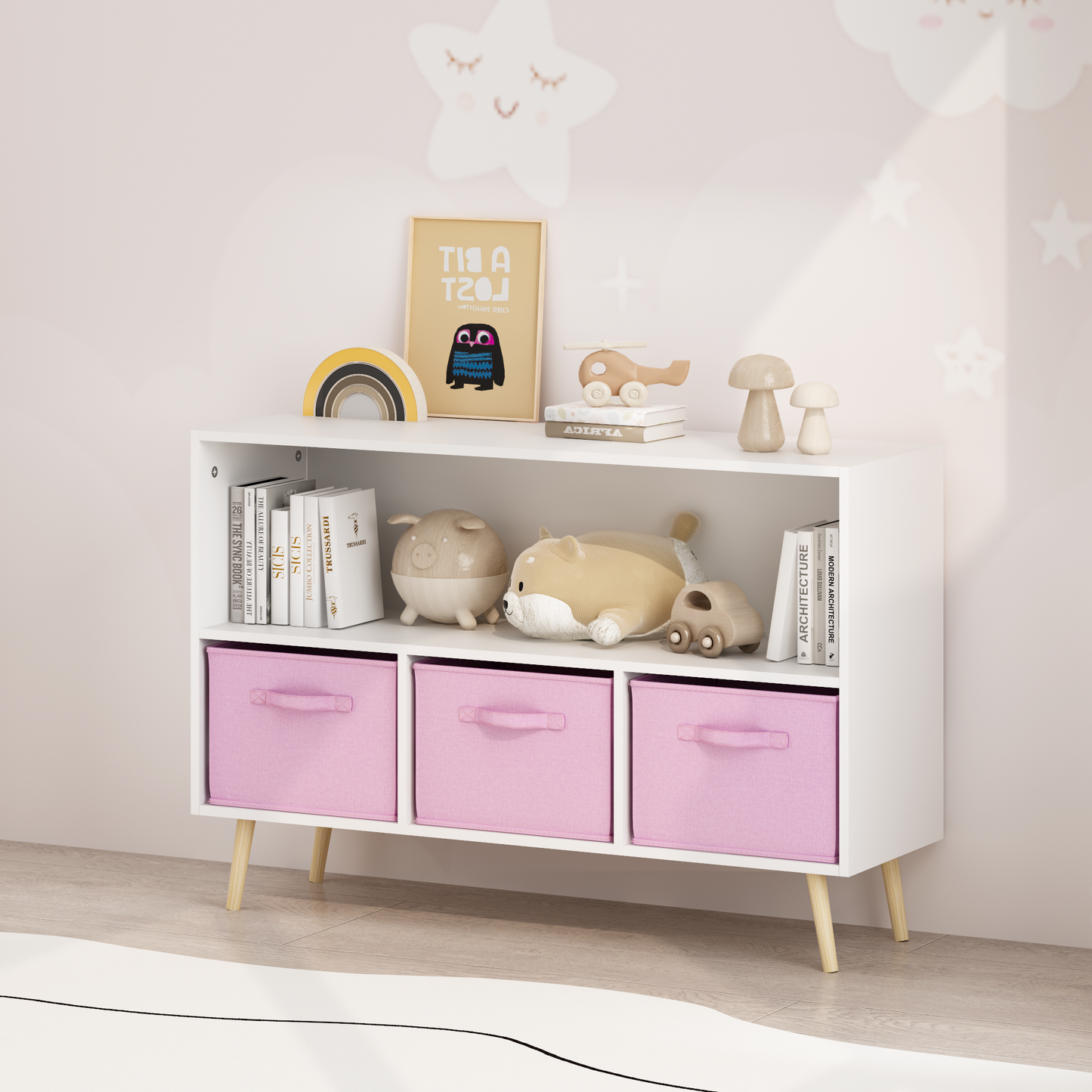 Kids Storage Cabinet with Drawers