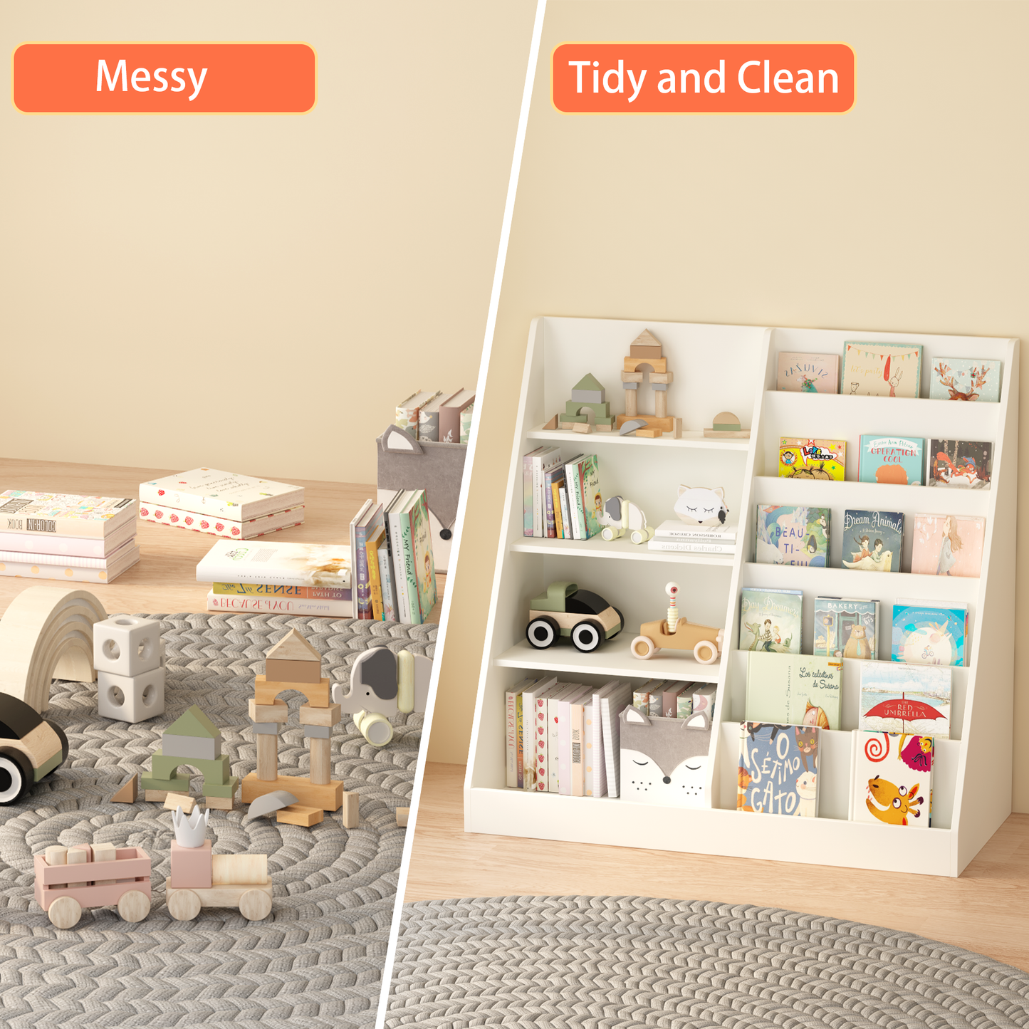Kids Toy Storage Bookcase