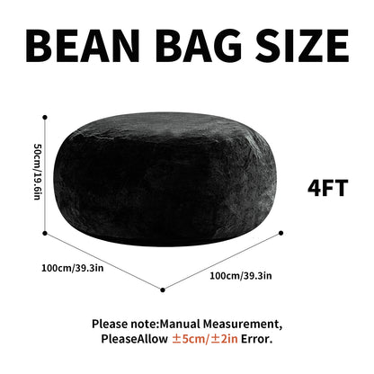 Large Round Black Bean Bag Chair