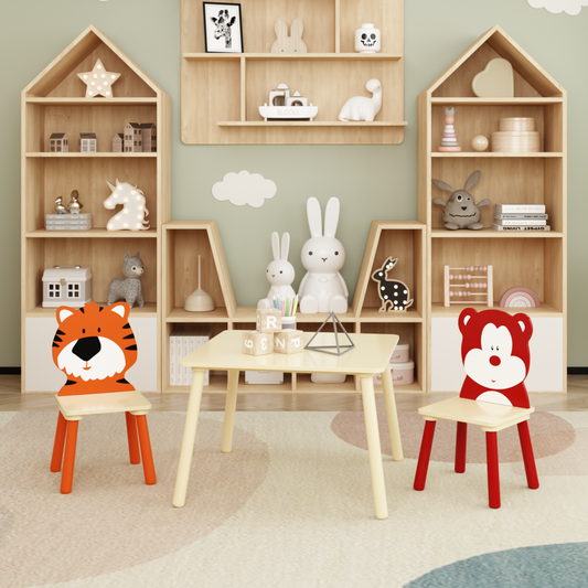Animal Kids Table and Chairs Set