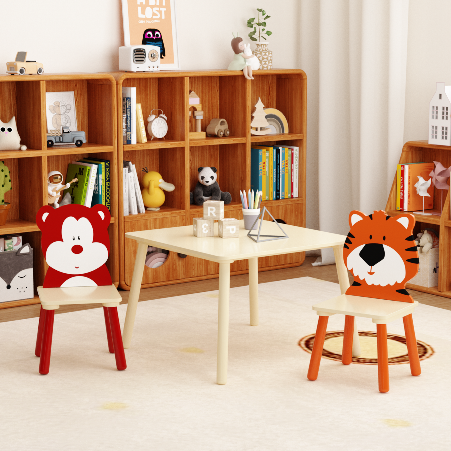 Animal Kids Table and Chairs Set