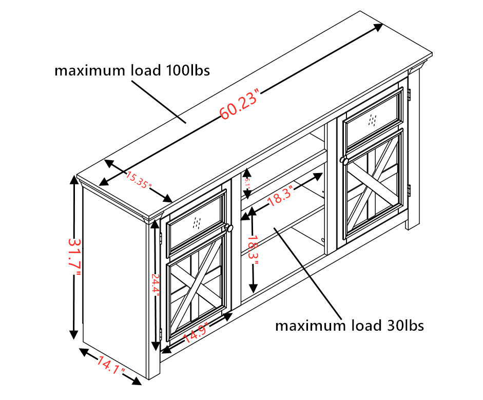 Farmhouse Timber TV Cabinet