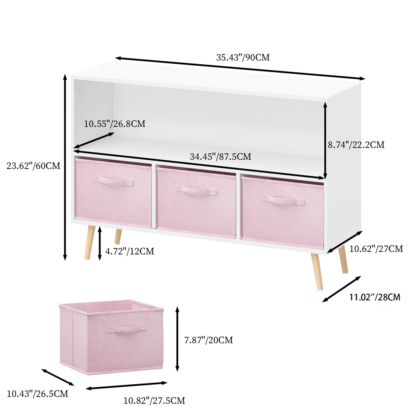 Kids Storage Cabinet with Drawers