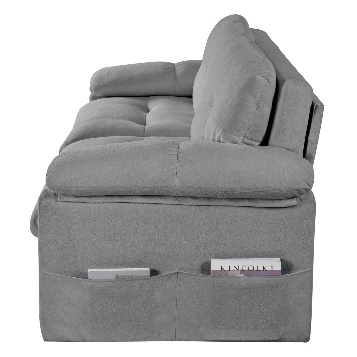 Grey Reversible Sleeper Sofa Chaise