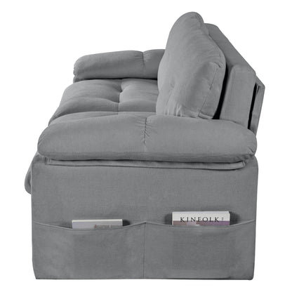 Grey Reversible Sleeper Sofa Chaise