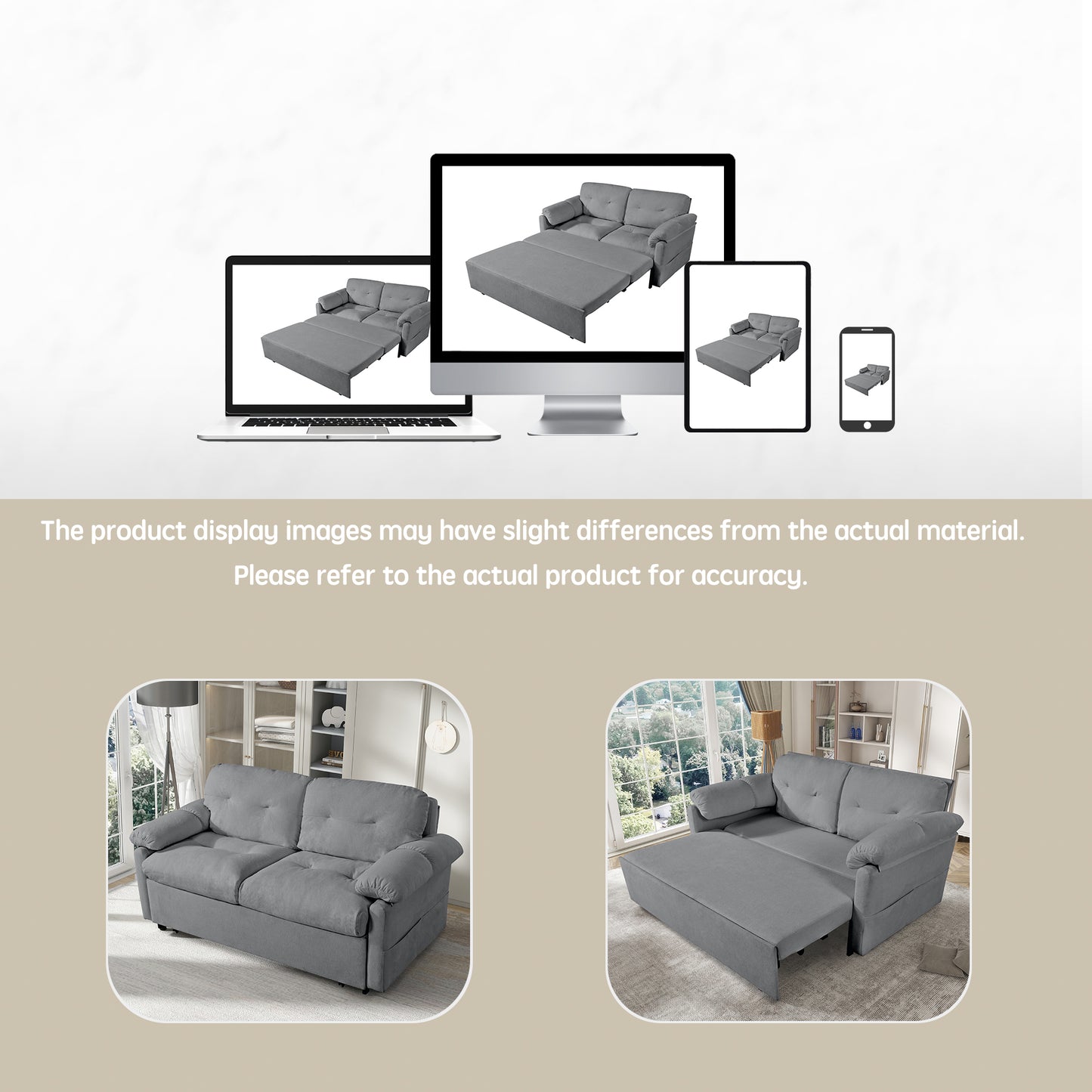 Grey Reversible Sleeper Sofa Chaise