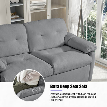 Grey Reversible Sleeper Sofa Chaise
