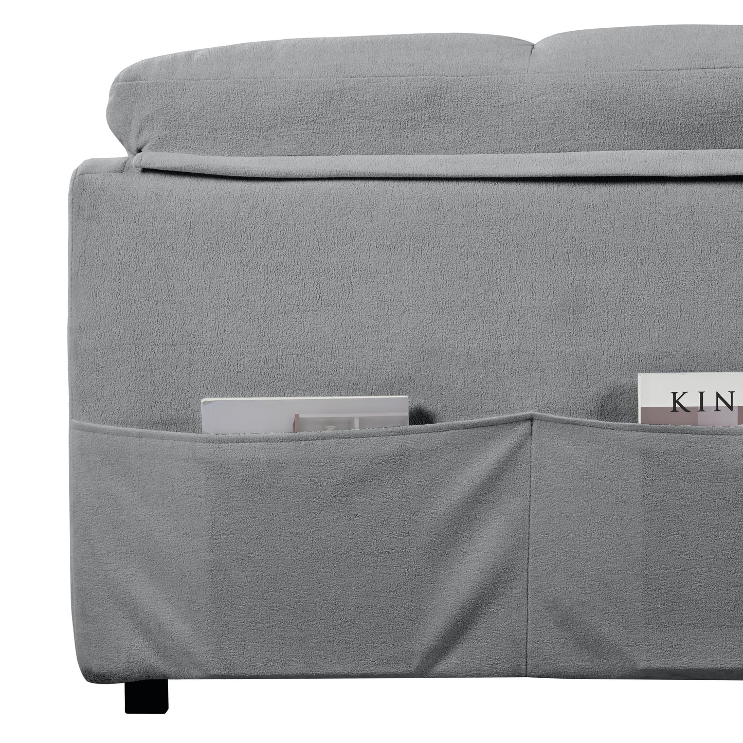 Grey Reversible Sleeper Sofa Chaise